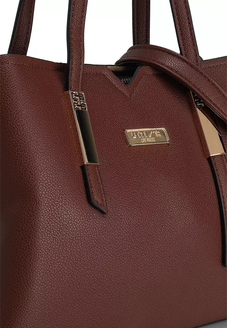 Pebbled Multi-Compartment Tote