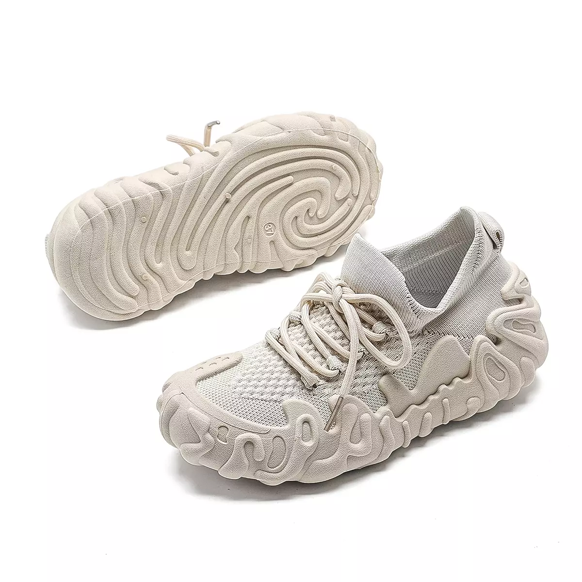 LURAD Sepatu Wanita Sol Unik Flat Kaki Lebar Sneakers Cewek Tidak Lecet Dikaki QY812