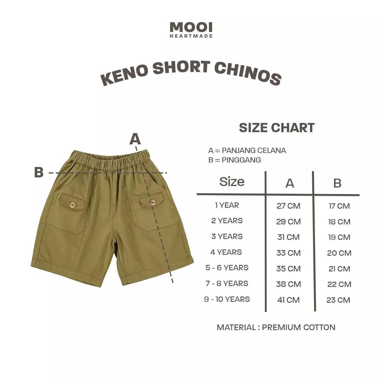 Mooi Celana Pendek Keno Short Chinos - Khaki