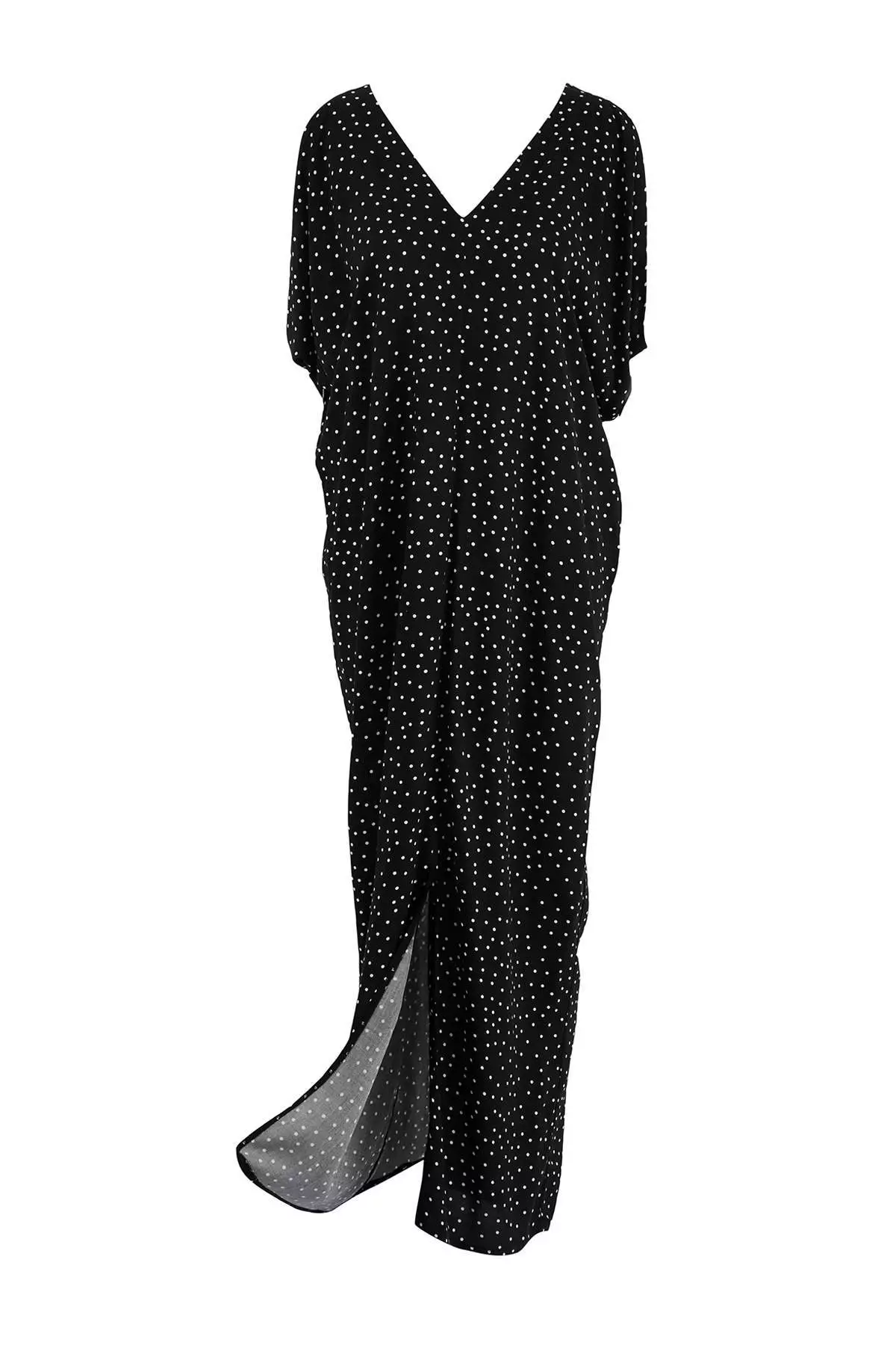 Nasiba Hafiz X Trendyol Collection Black Viscose Fabric Polka Dot Pattern Woven Dress Tctss26Kf00004