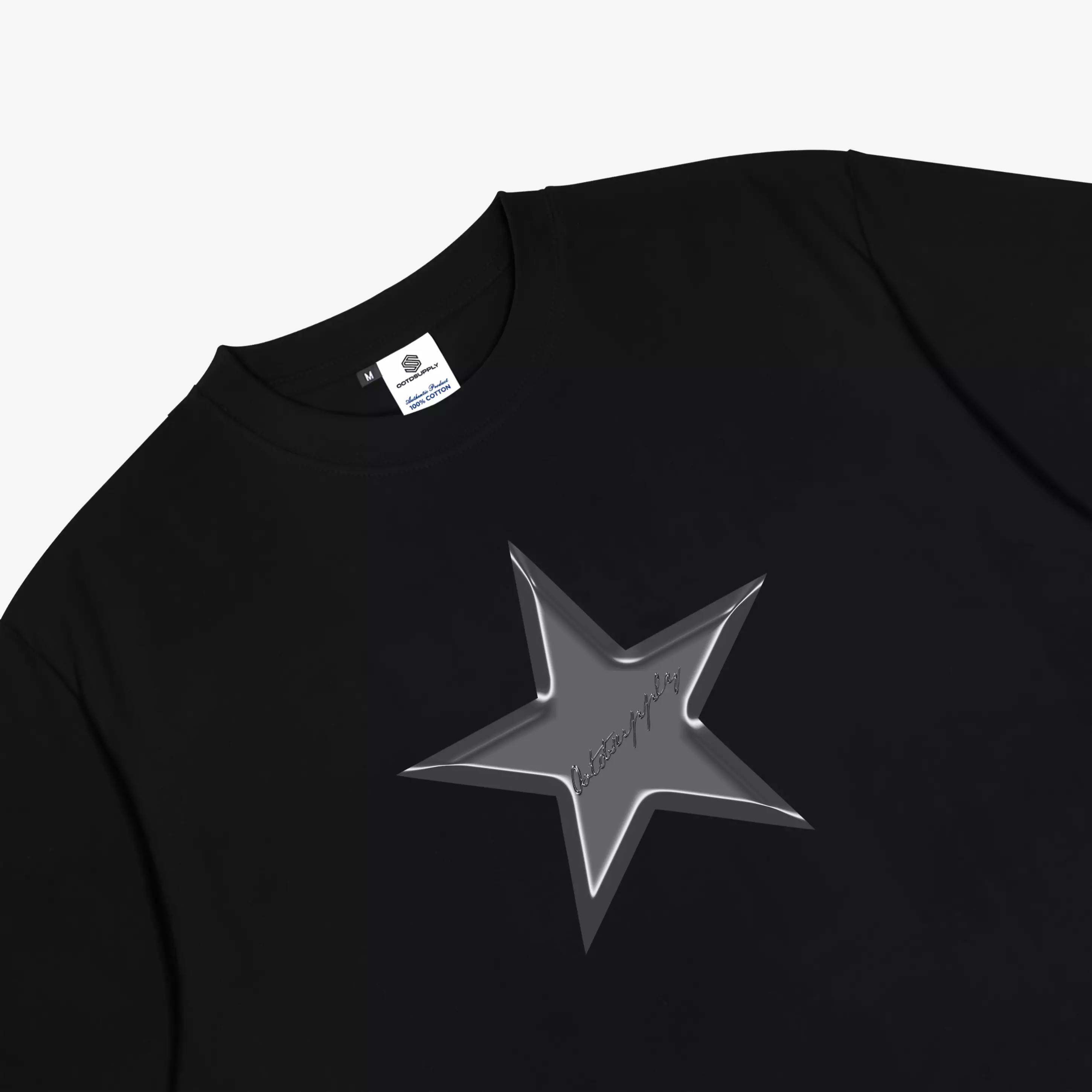 OOTDSUPPLY Reguler Tshirt 24s Lyra Star Black & White | Kaos Pria & Wanita TS070