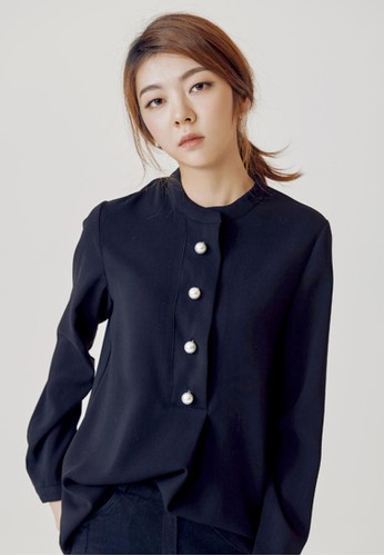 珍珠紐扣襯衣esprit 衣服, 服飾, 上衣