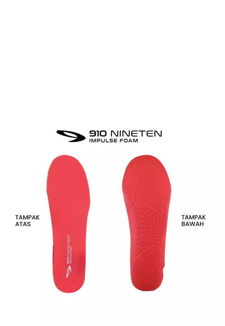 910 Nineten HIROSHI RN-LITE Sepatu Lari -  ABU/MERAH/PUTIH