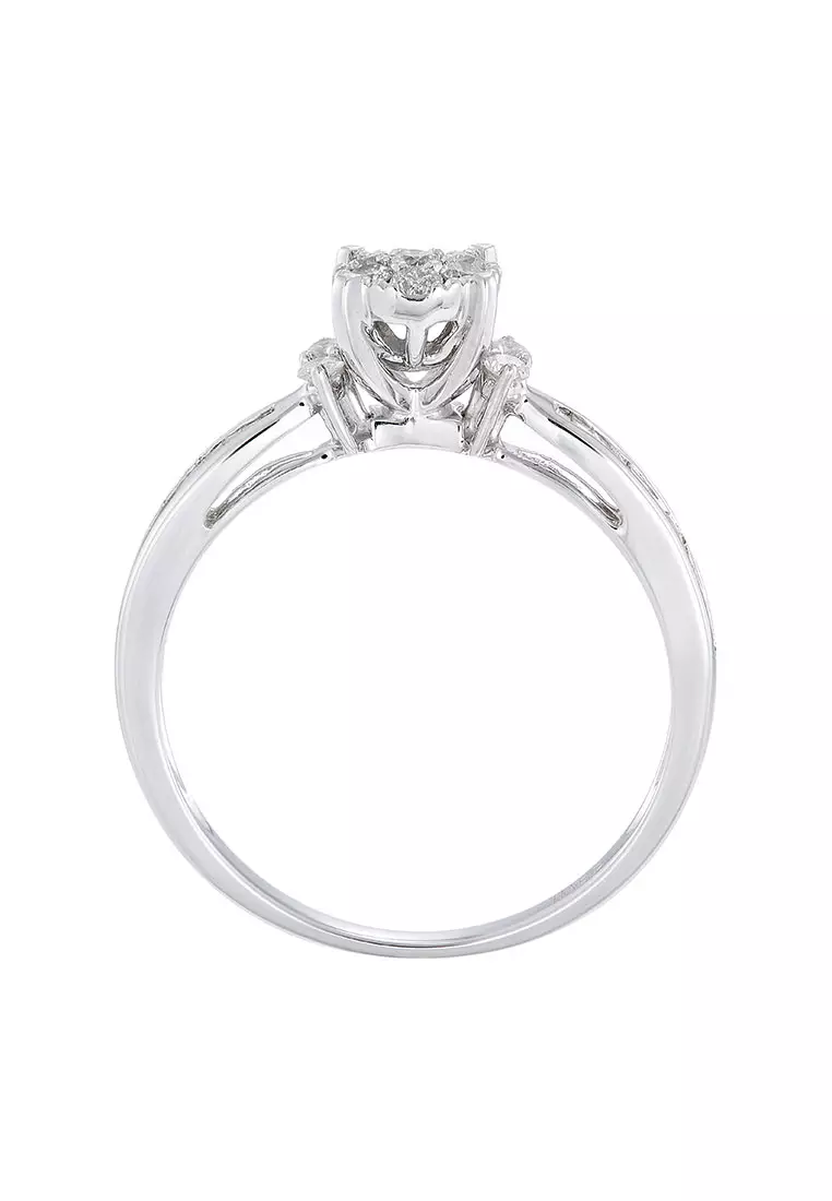 HABIB Baguette and Round Diamond Ring in 375/9K White Gold 264010422