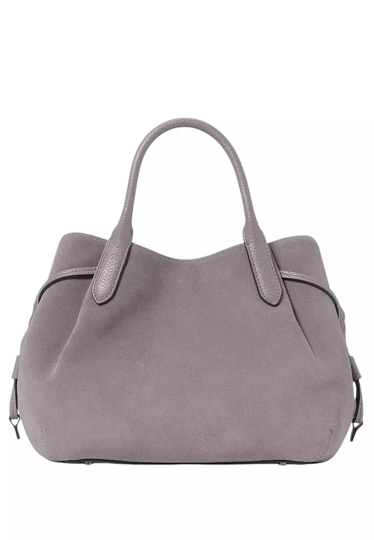 Buy Kate Spade Dumpling Suede Small Satchel - Hare Grey Online | ZALORA ...