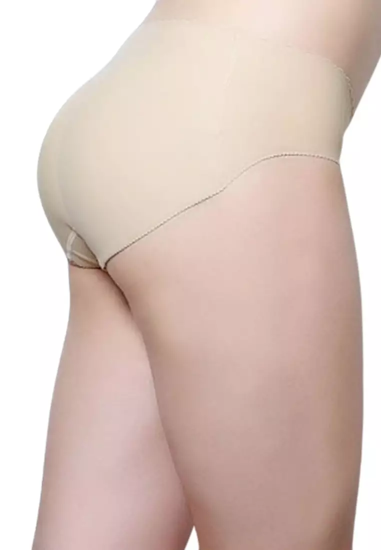 2 Pack Kelsie Butt Lifter Low Waist Panties Seamless Padded Underwear Hip Pads Enhancer Panty in Nude and Black