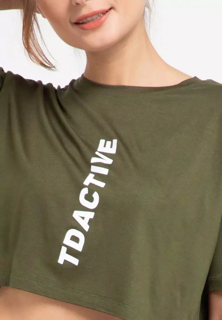 TD Active LS072 Sport CL Crop Loose  Ver Hijau Army