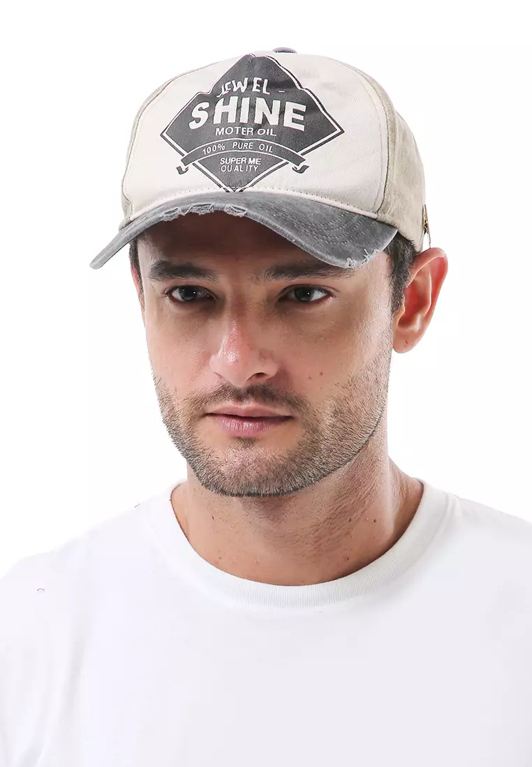 Jahari Topi Baseball Pria Wanita Vintage Design Resizable Strap Casual Cap Material Cotton ORIGINAL - Khaki Black