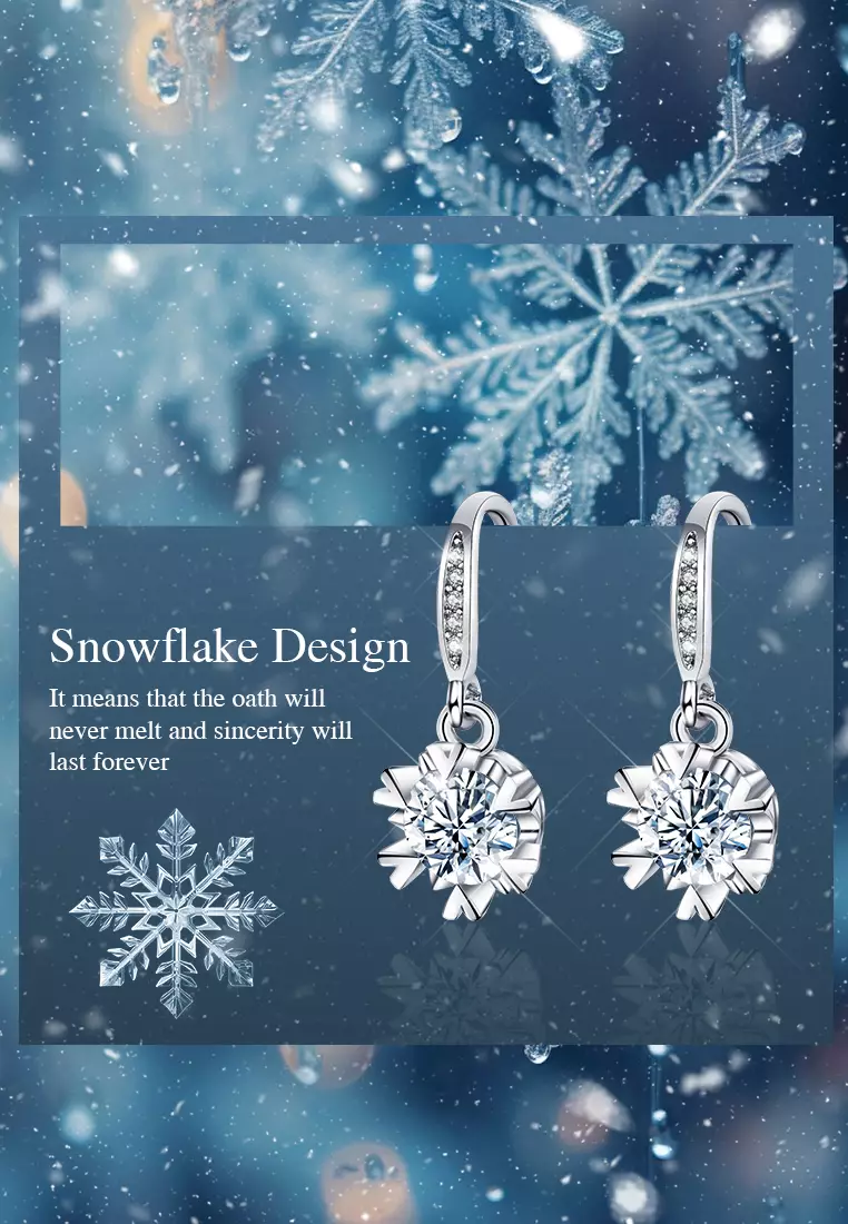 Anting Anting Wanita Berlian Snowflake Style Original Fashion Antingan