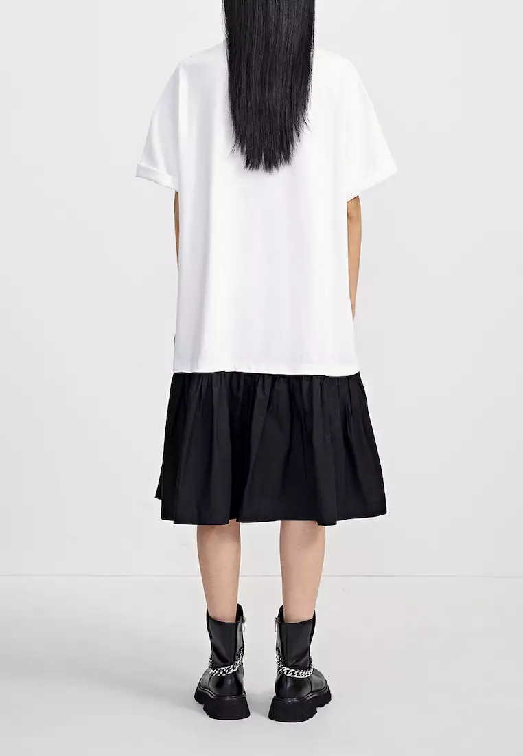Two Tone Letter Print T-Shirt Dress