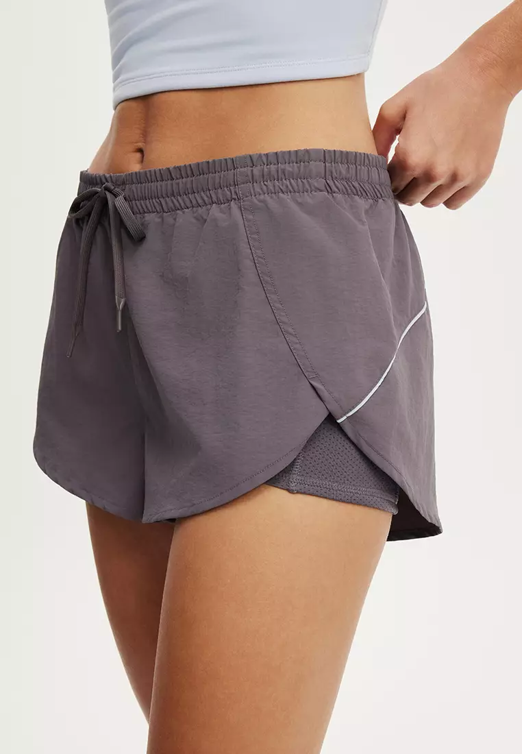 Woven Dolphin Hem Micro Shorts