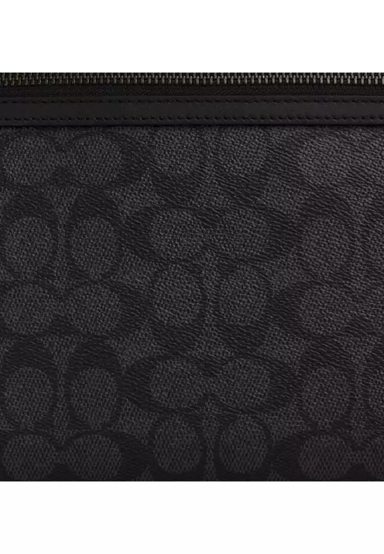 Carry All Pouch In Signature Canvas Charcoal/Black CY985