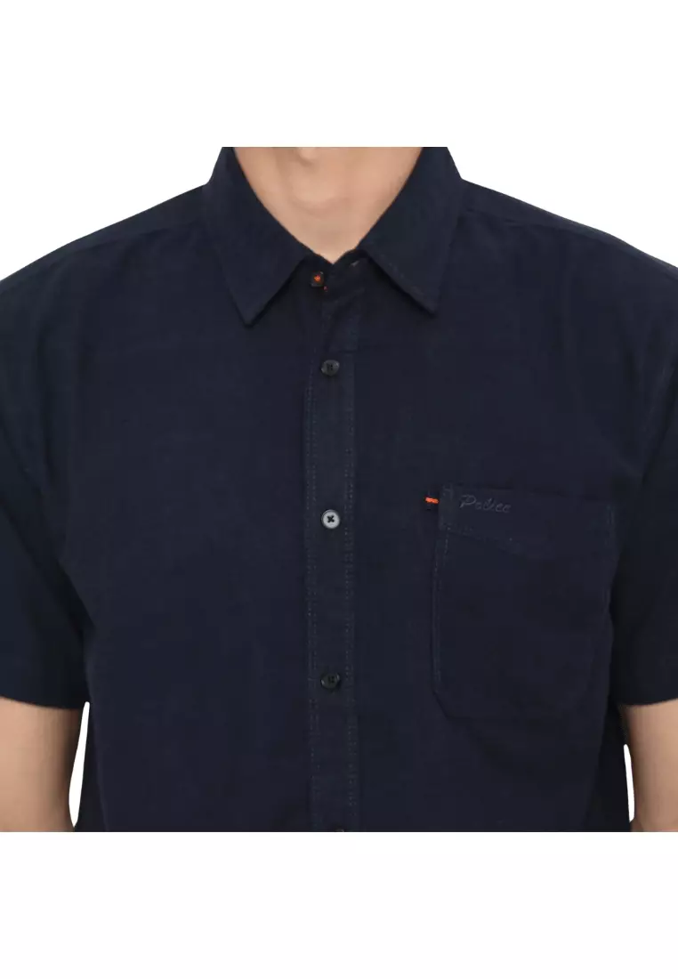 POLICE Kemeja Polos Cordoray Navy Regular Fit Pria