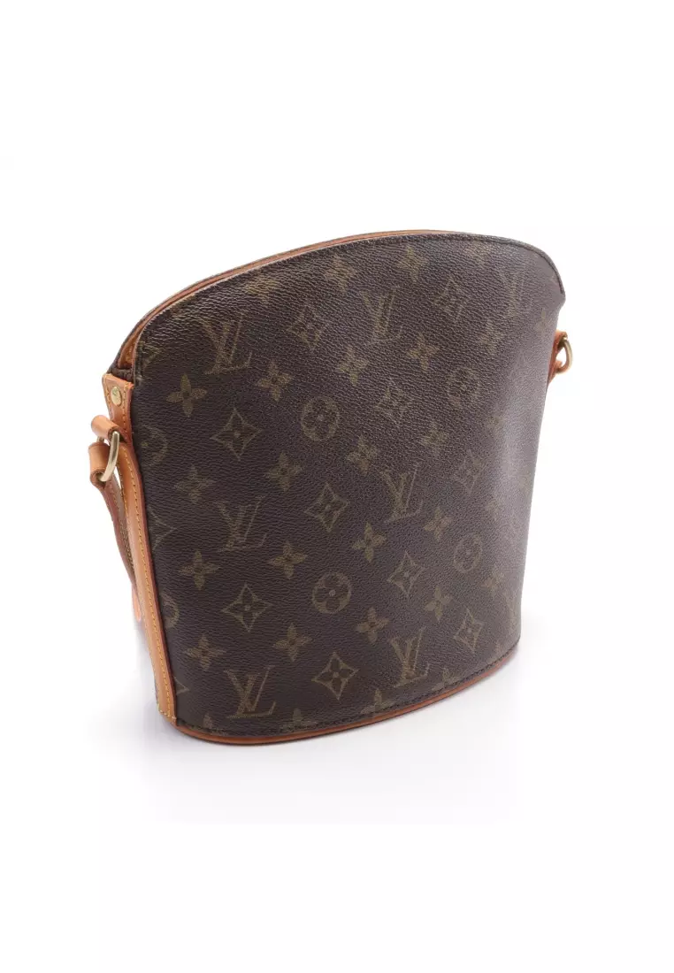 LOUIS VUITTON Monogram Drouot Brown PVC Leather Women's Classic Shoulder Bag
