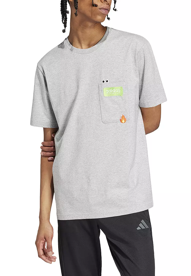 ADIDAS【遊び心のあるデザイン☆Remoji Pocket Tシャツ 】 Amazon.com: adidas Men's Remoji Pocket T-Shirt, Almost