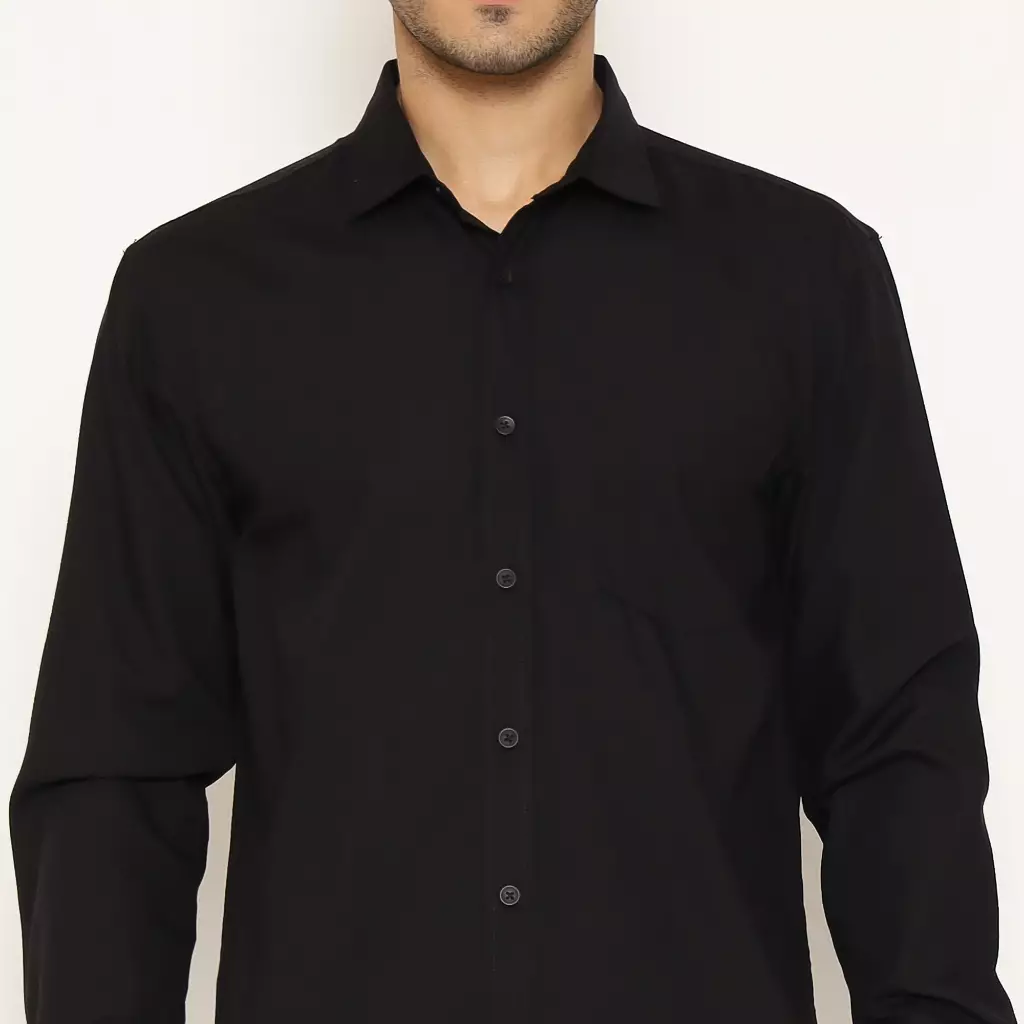 AMK Kemeja Pria Lengan Panjang SHS MASAHIRO L/S Premiere Solid Black
