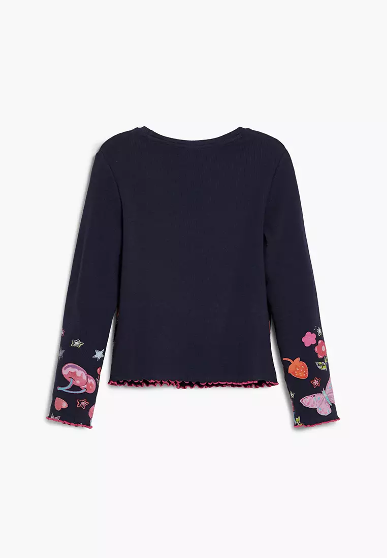 Long sleeve T-shirt with floral logo