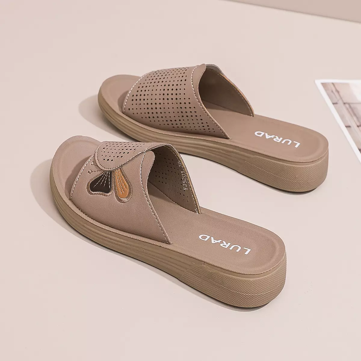 Sendal Cewek Flat Sandal Wanita Daily Kulit Asli YJ5201