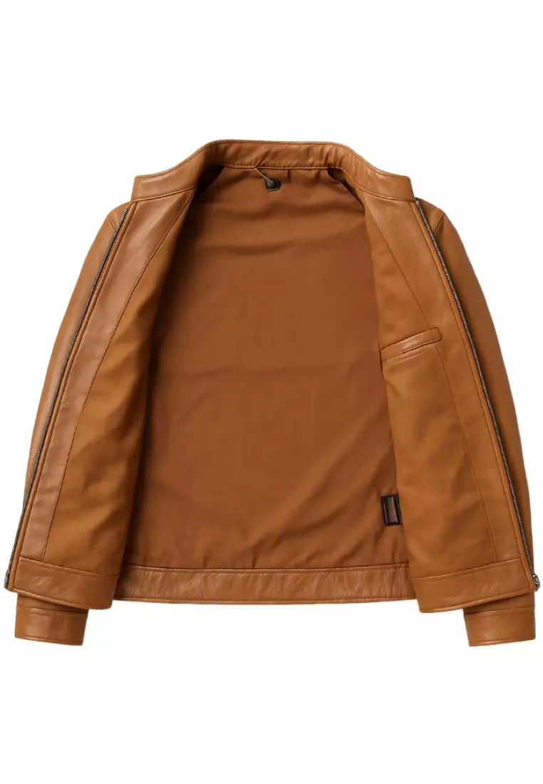 Real Leather Jacket Brown- Lamb skin Jacket- Jacket for Men- Oxhide RI56 BRN