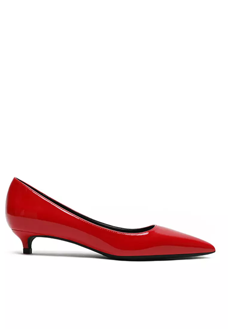 3CM Patent Pointed Kitten Heels Pumps HZL130