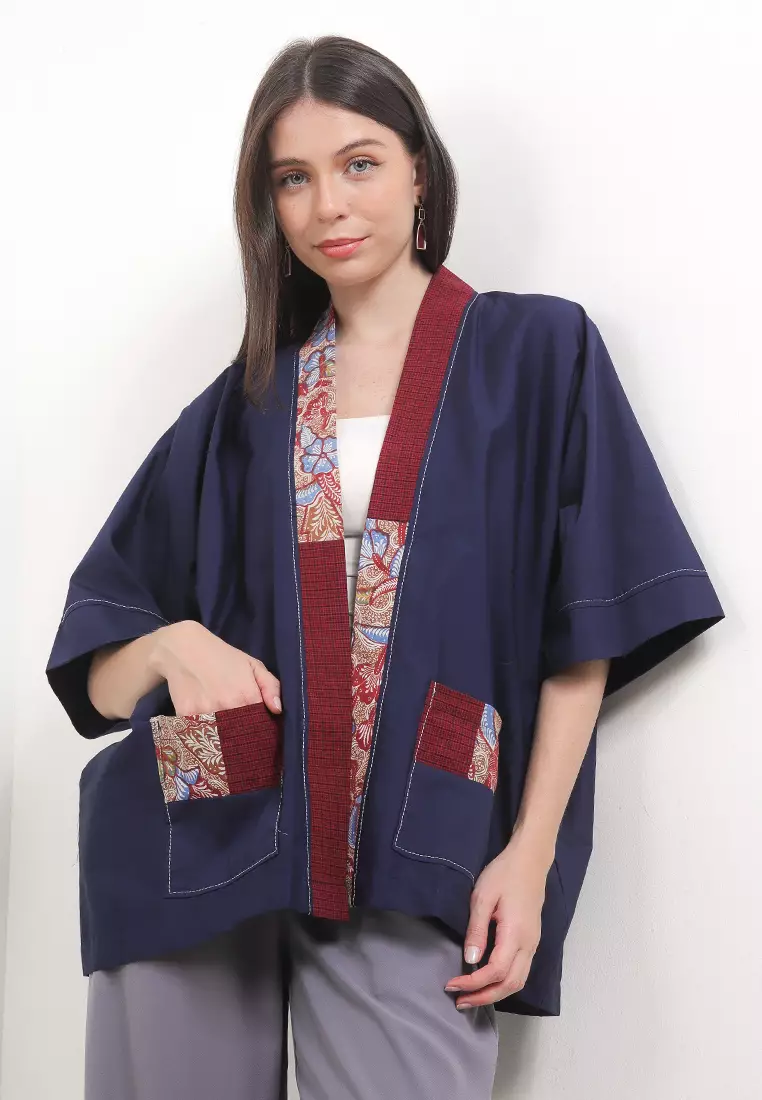 Natura Outer Classic Kombinasi Batik Cap Lengan Pendek