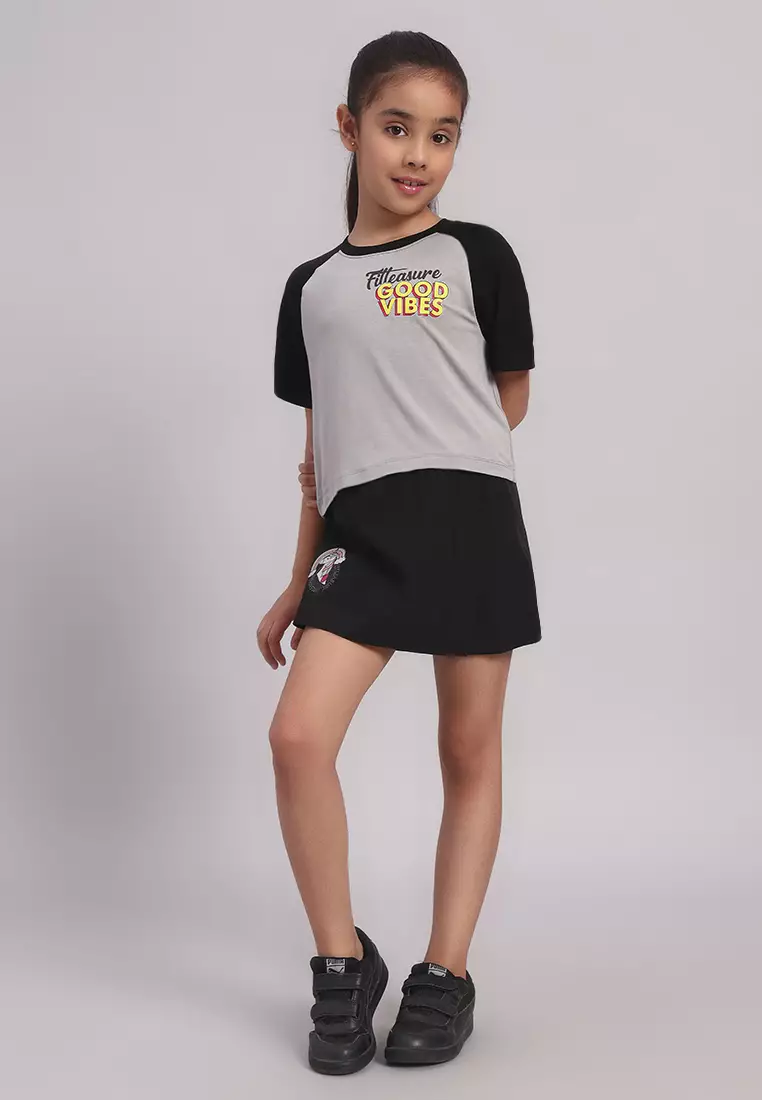 VibePop 女童竹子图案 T 恤