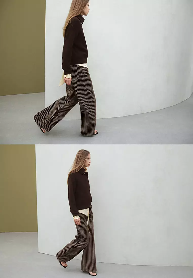 Wide Leg Striped Jeans