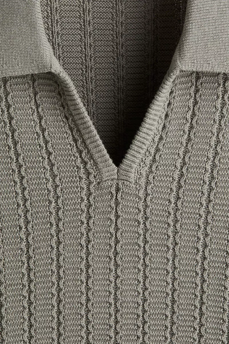 Regular Fit Textured-knit polo shirt