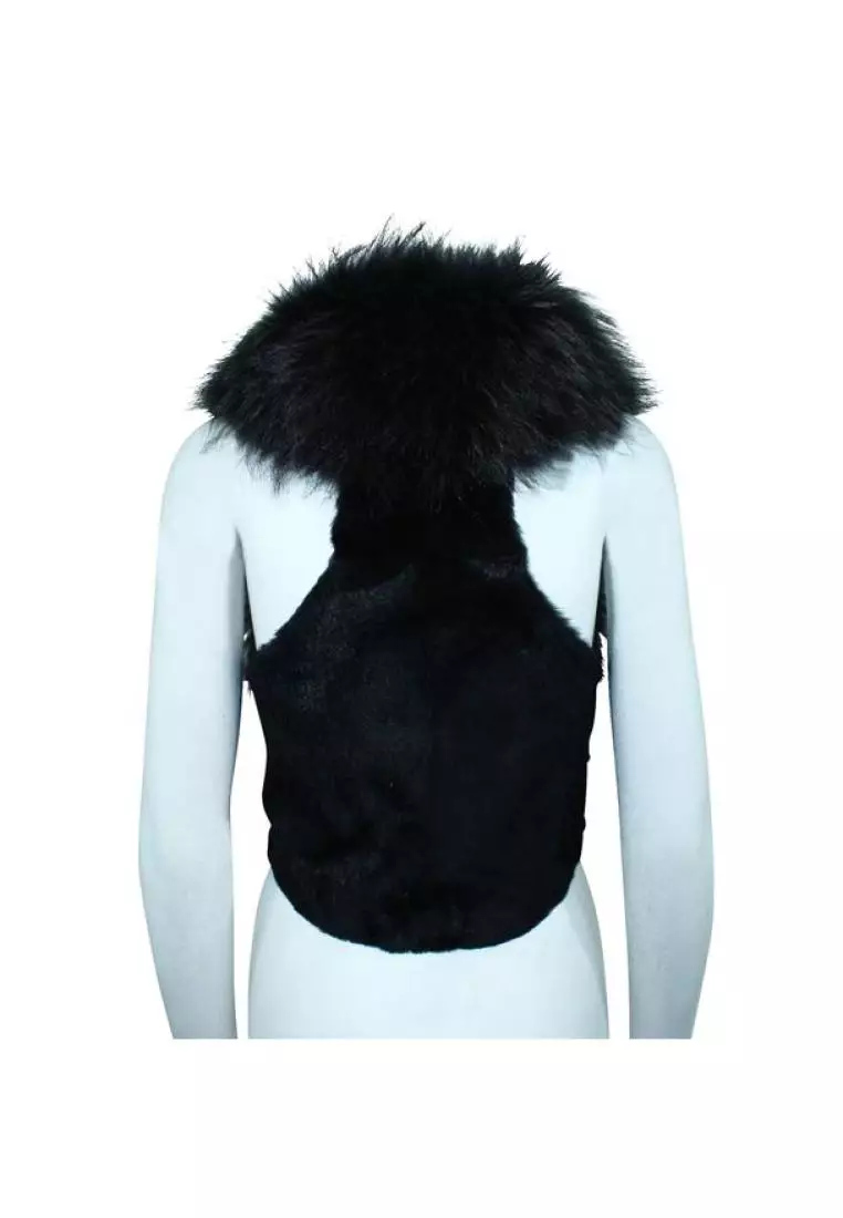 Racoon fur top vest