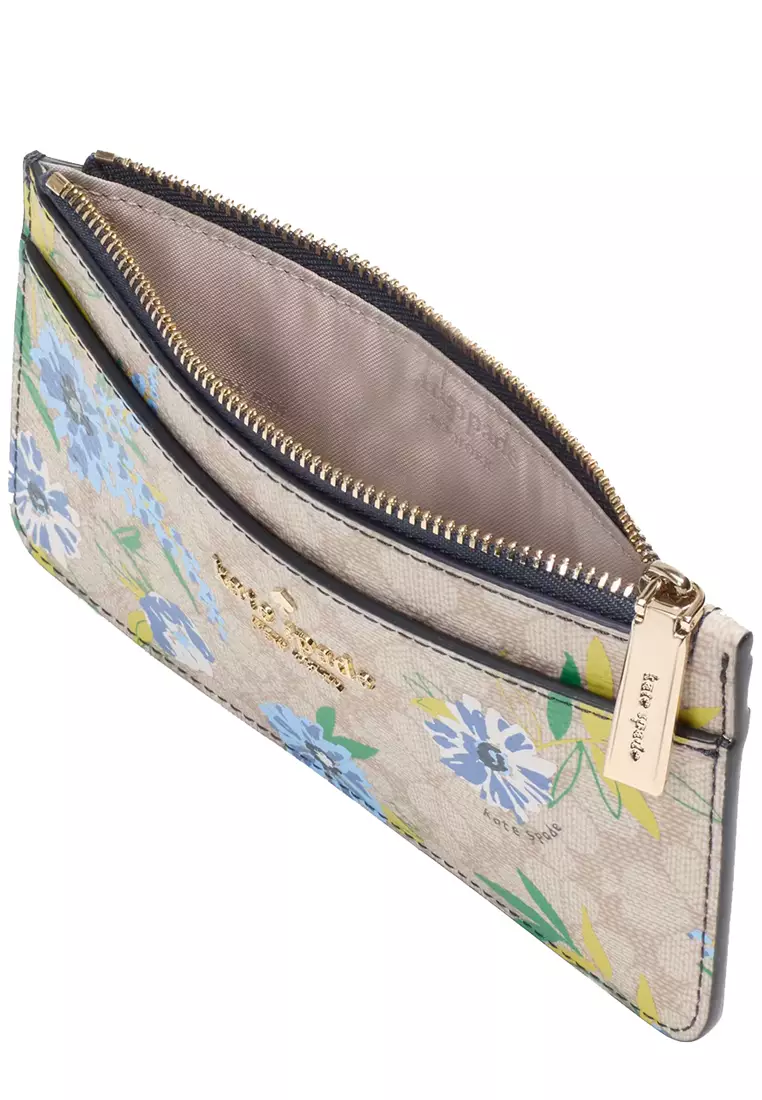 Spade Flower Floral Large Slim Card Holder - Blazer Blue Multi KK913