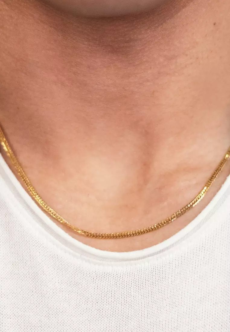 Flat Curb Chain Necklace 18k Gold - 18 inches