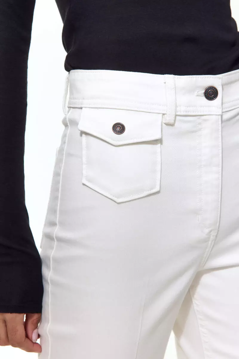 Flared ankle-length trousers