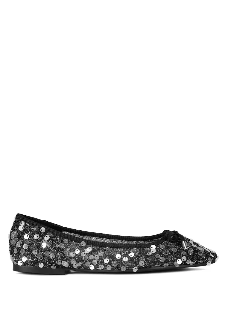 Black sparkle sale flat shoes