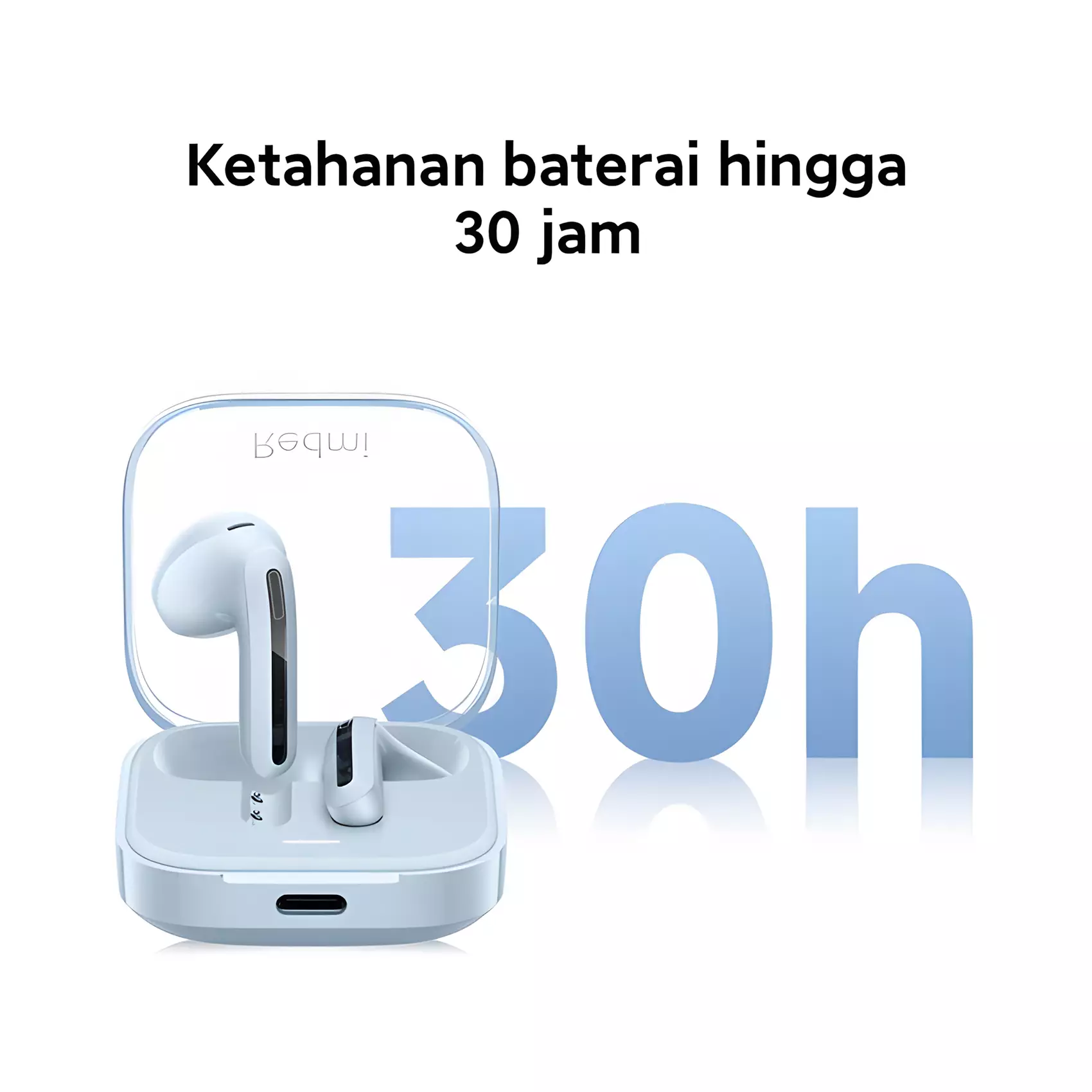 Xiaomi Redmi Buds 6 Active | Google Fast Pair | Baterai Hingga 30 Jam | Audio Spasial | IPX 4 - Black