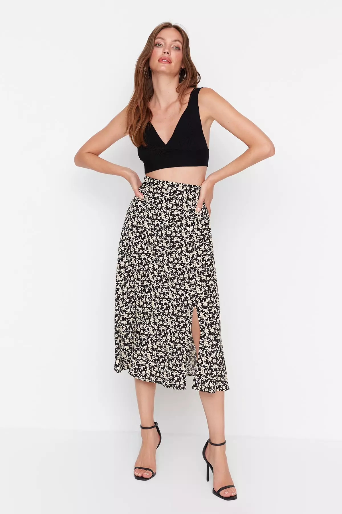 Slit Midi Skirt