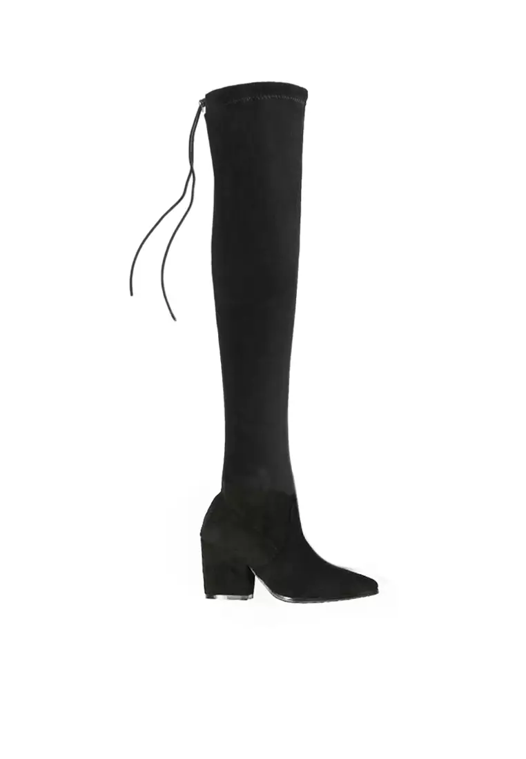 Discount on Twenty Eight Shoes  shoes - SKU: 7.5cm Pointed Supper Skinny Suede Fabric Long Boots C7900-1