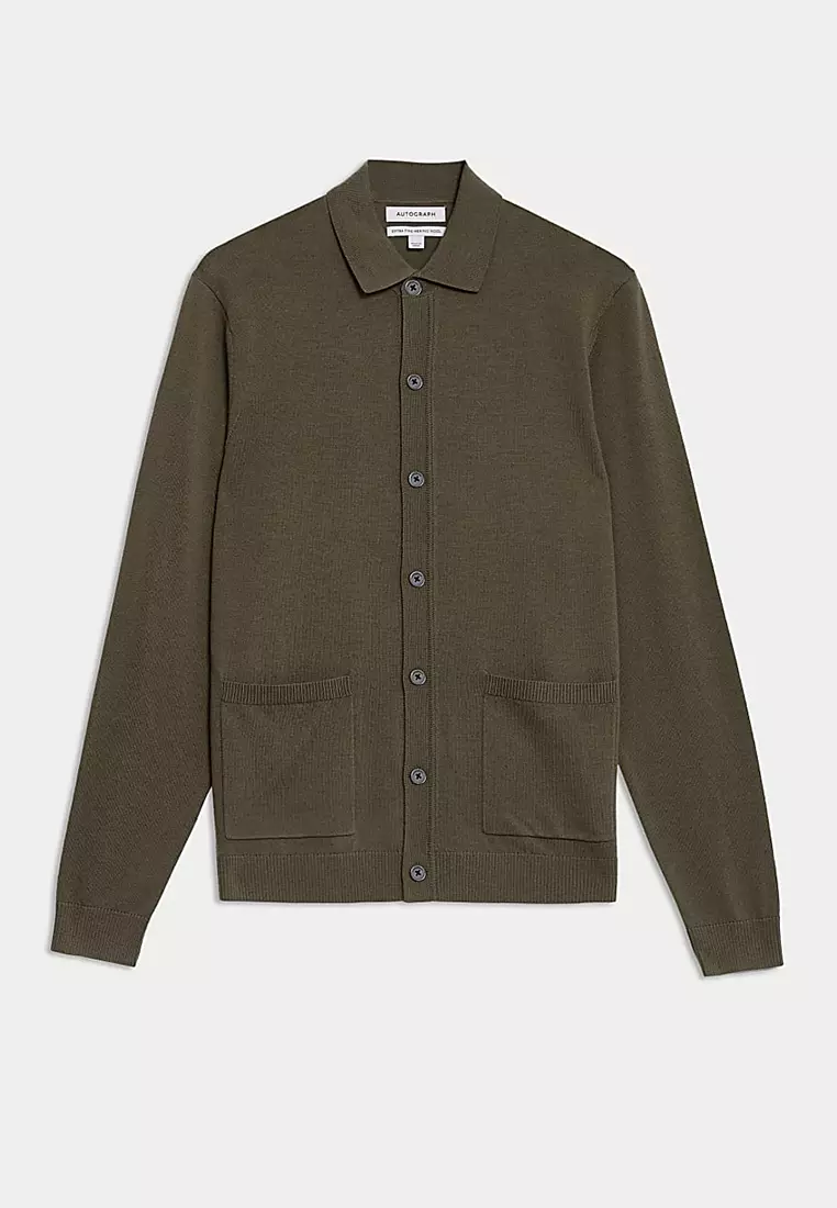 Pure Extra Fine Merino Wool Knitted Jacket