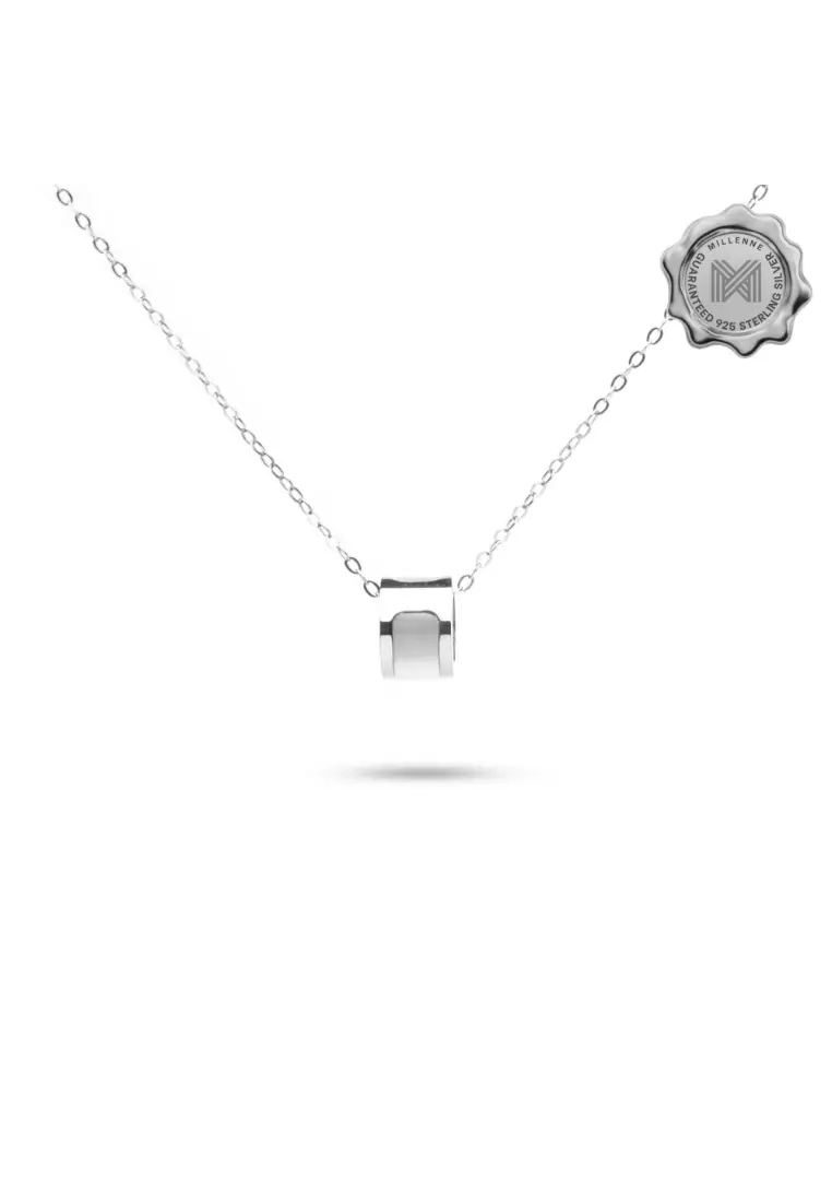 Minimal Studded Love Revolution Cubic Zirconia White Gold Necklace with 925 Sterling Silver