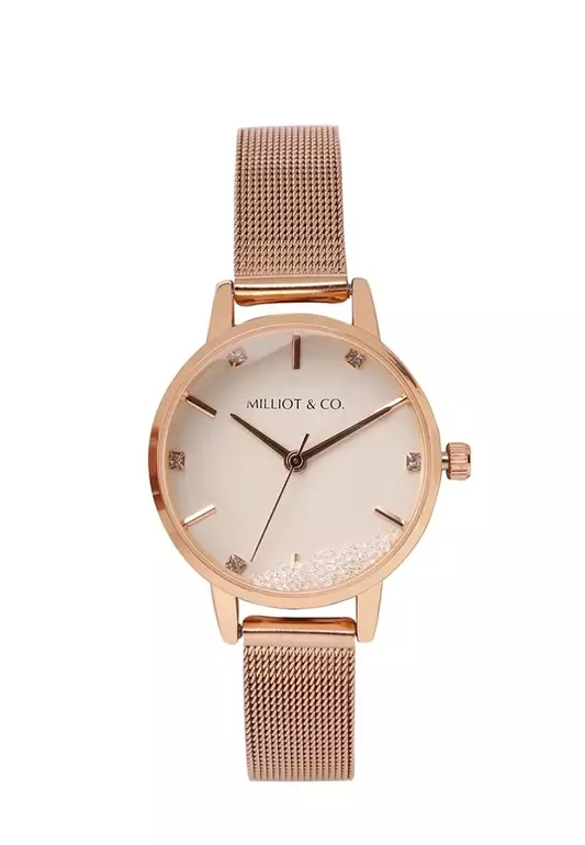 Harper Rose Gold Mesh Strap Watch