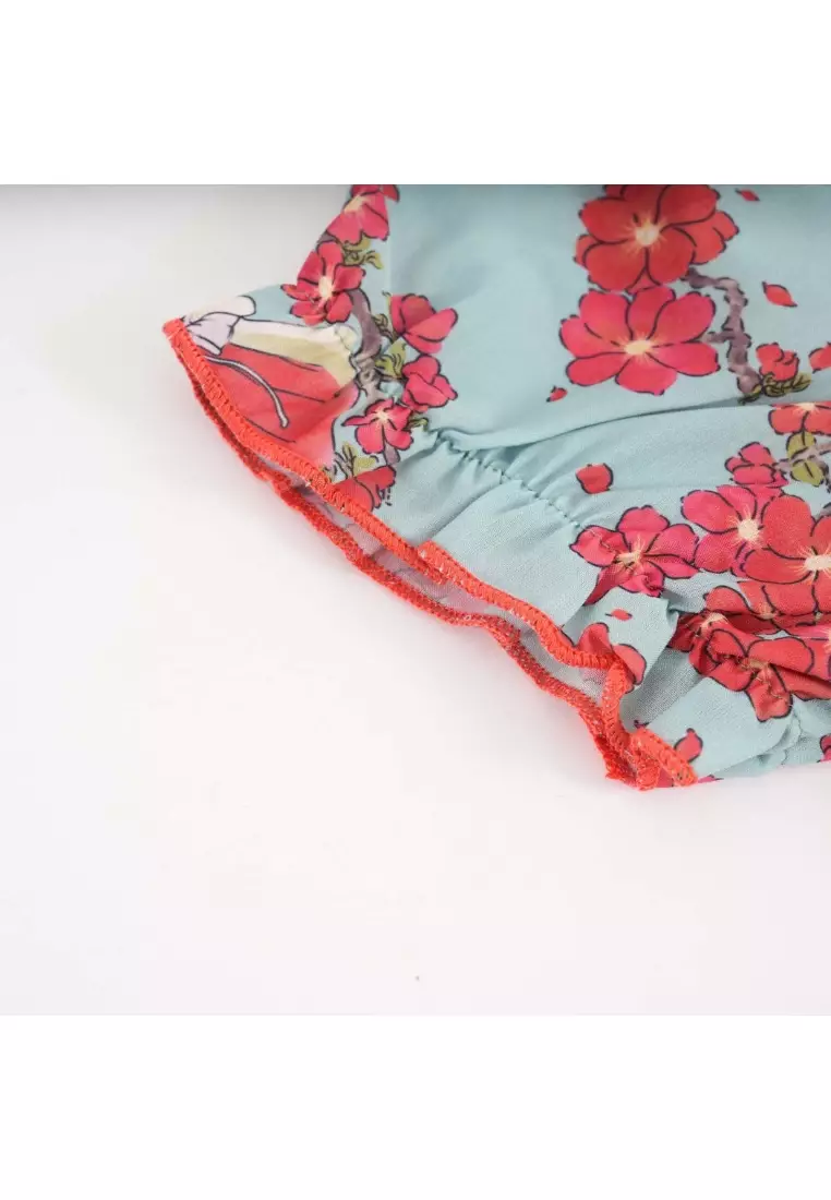 Little Girl Dancing Among Red Plum Flowers Baby Kids Girl Cheongsam Dress 0853