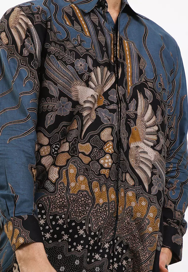 Kenari Kemeja Batik Exclusive Premium Pria Casual Modern Lengan Panjang