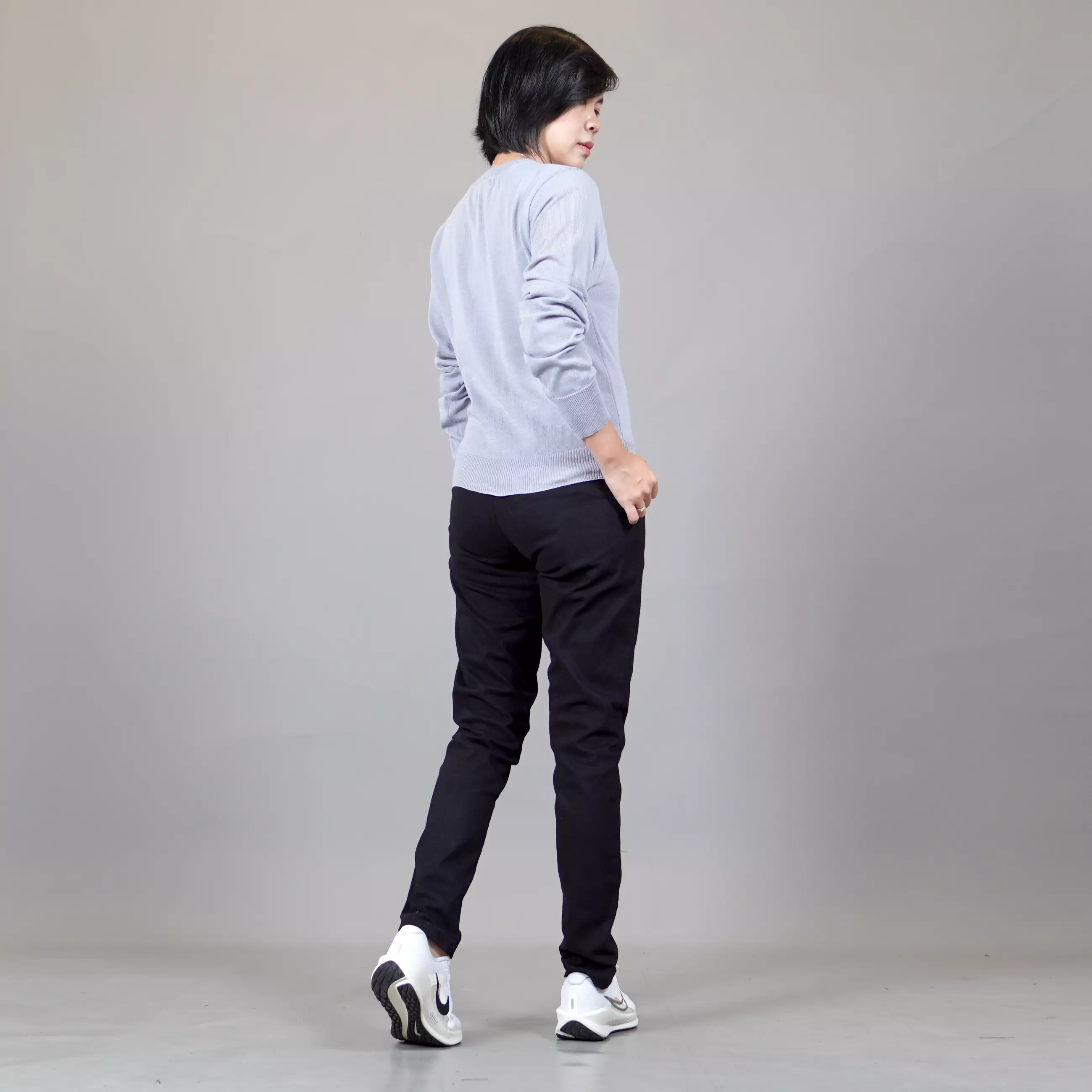  SANDRA Kardigan Rajut Wanita Gaya Korea Knit Cardigan - ABU MUDA