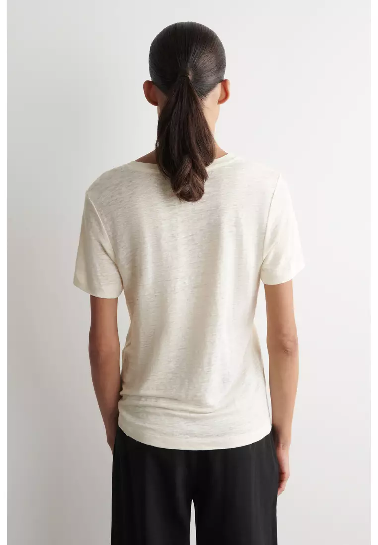 V-NECK LINEN T-SHIRT
