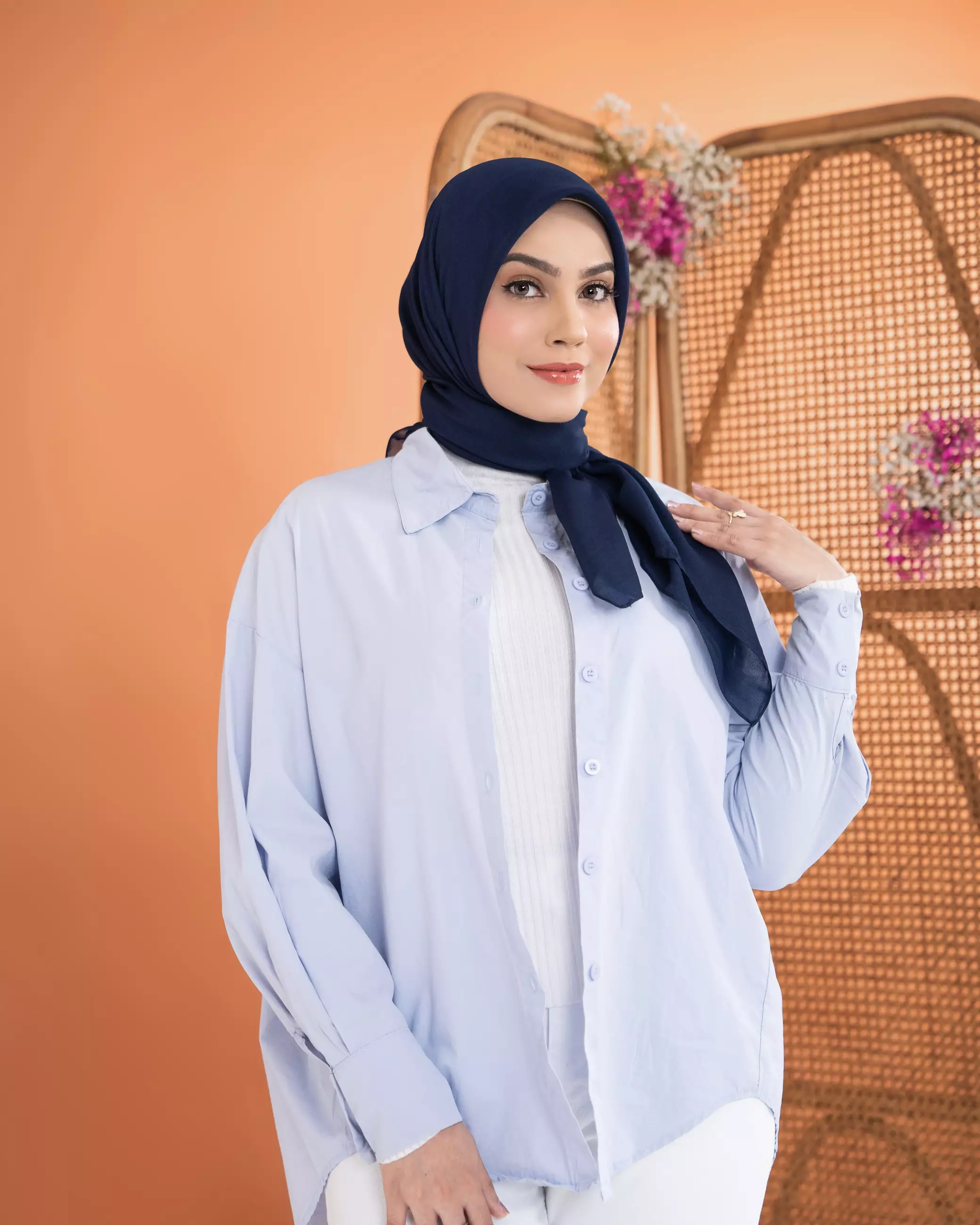 ZM Zaskia Mecca - Sana Navy Hijab Kerudung Segi Empat