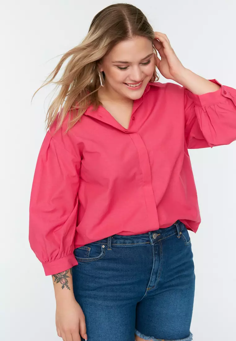 Plus Size Poplin Shirt