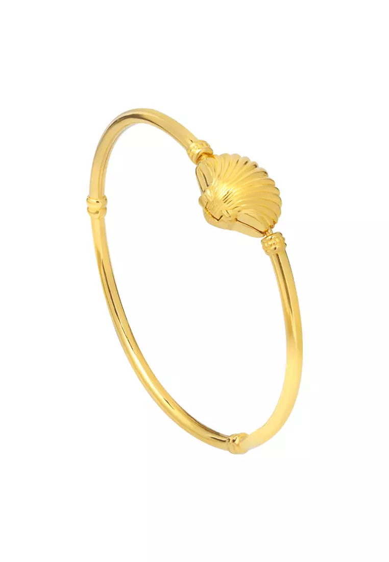 TOMEI Ocean Collection, Sea Shell Bangle, Yellow Gold 916