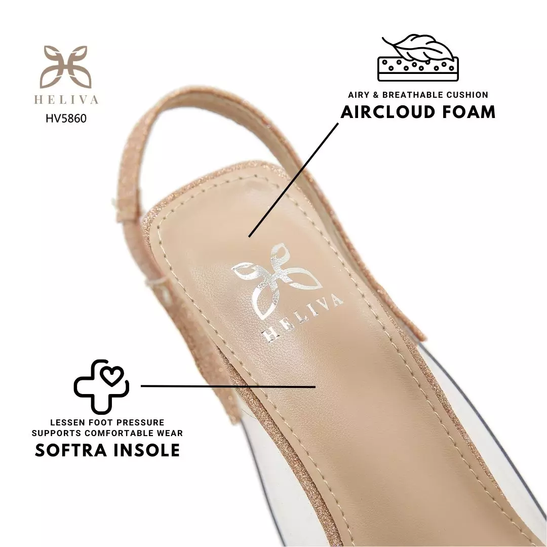 Heliva Claryn High Heels Glitter Transparant Sling Back Sol 6.5cm HV5860