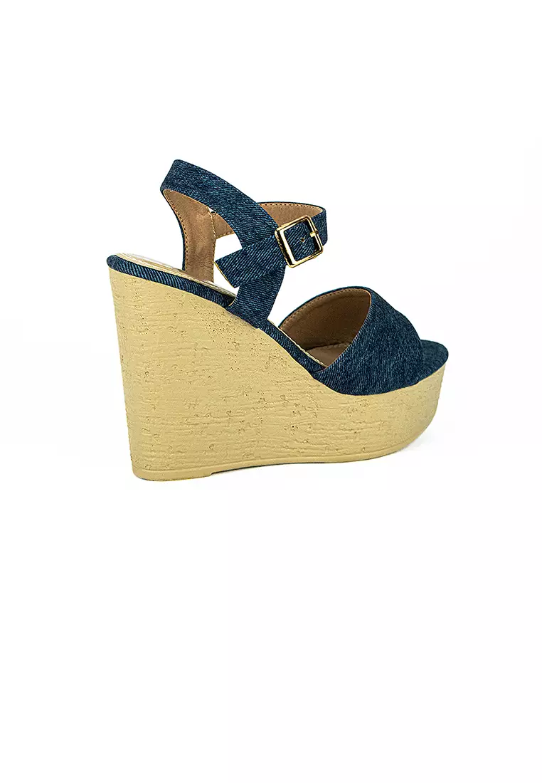 Buy Mario D boro Runway LW 25031 Blue Women Wedge Sandals C31