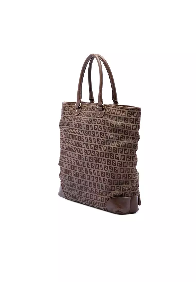 Pre-Loved Fendi Zucchino Canvas Chef Shopping Tote