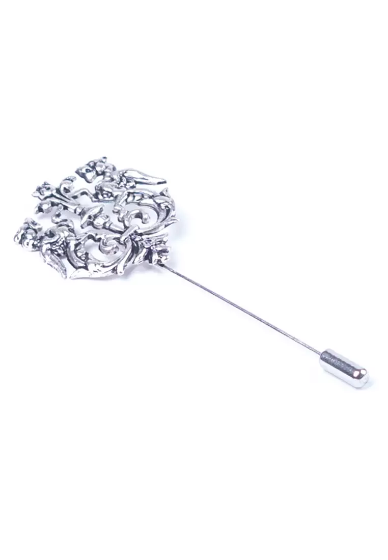 Houseofcuff lapel pin brooch bros untuk jas TUSUK SILVER MM